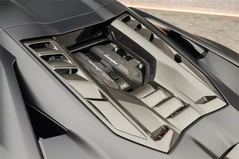 For Lamborghini Revuelto Upgrade M Style Dry Carbon Fiber Front Lip Side Skirt Rear Diffuser Hood Rear Spoiler