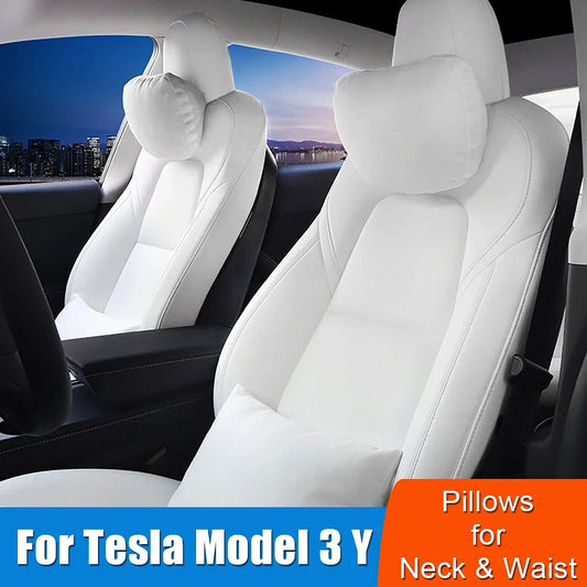 Color: Red - 1 Pc For Tesla Model 3 Y Headrest Soft Comfortable - Premium Interior Accessories from LEEPEE - Just $41.99! Shop now at Rapidvehicles