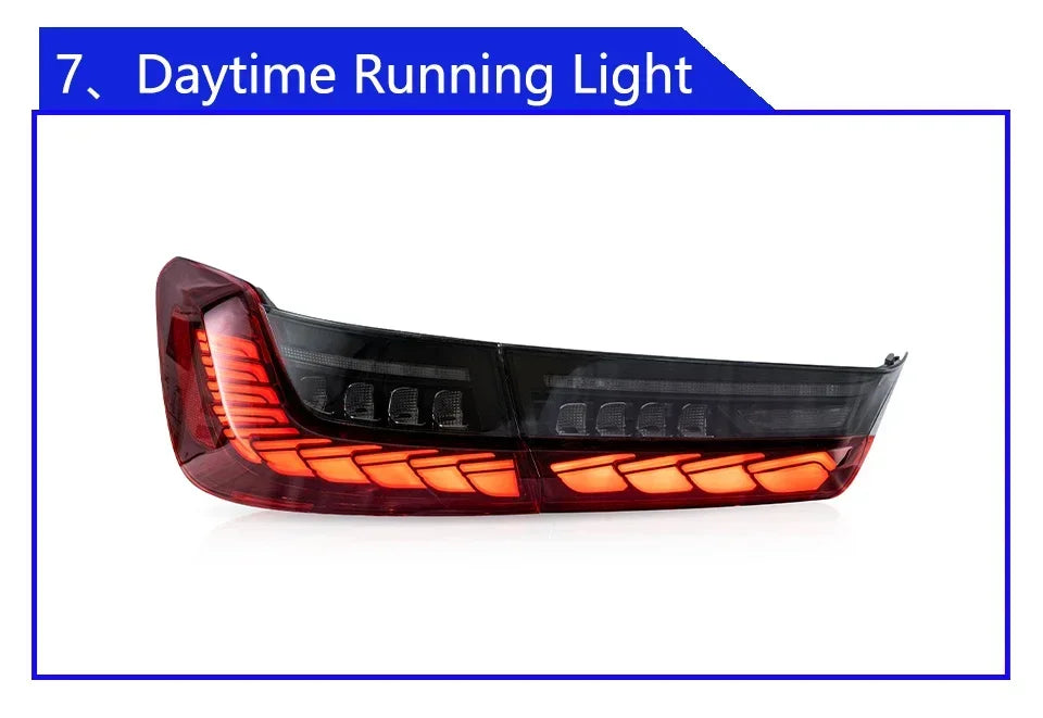 Car Taillights For BMW 3 Series G20 G28 320i 325i 330i 2020-2024 Upgrade LED Dynamic Dragon Scale Taillight Accessories Assembly