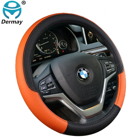 Color Name: Orange - 9 Color Sport Auto Steering Wheel Covers - Premium Interior Accessories from DERMAY - Just $21.99! Shop now at Rapidvehicles