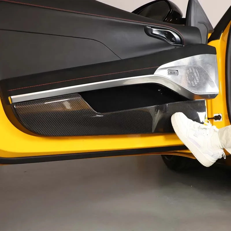 Real Carbon Fiber For Lotus Emira 2021-2023 Car Inner Door Anti Kick Panel Protector Cover Decorative Sticker Car Accessories