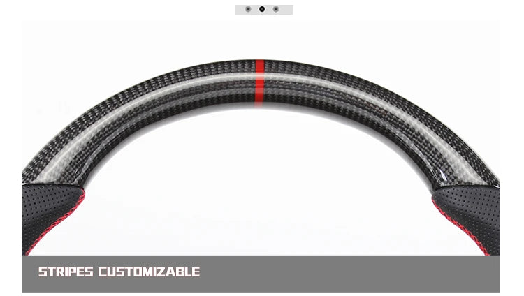 Carbon Fiber Steering Wheel For Dodge Challenger Charger 2015-2022 Alcantara LED Racing Steering Wheel Customized Perforated