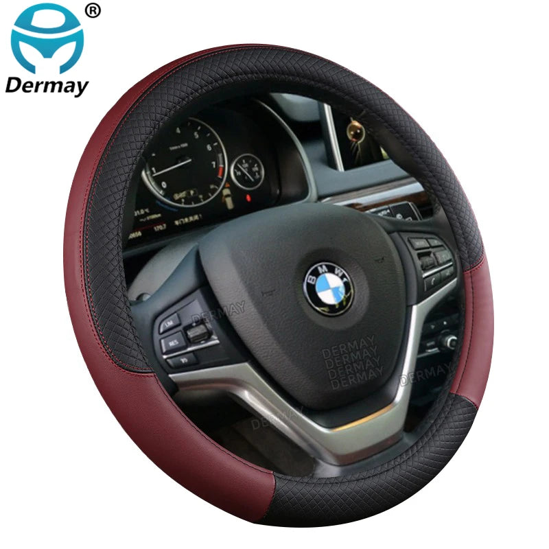 Color Name: Blue - 9 Color Sport Auto Steering Wheel Covers Anti-Slip Leather Car Steering-wheel Cover Car-styling Anti-catch Holder Protor - Premium Interior Accessories from DERMAY - Just $13.99! Shop now at Rapidvehicles