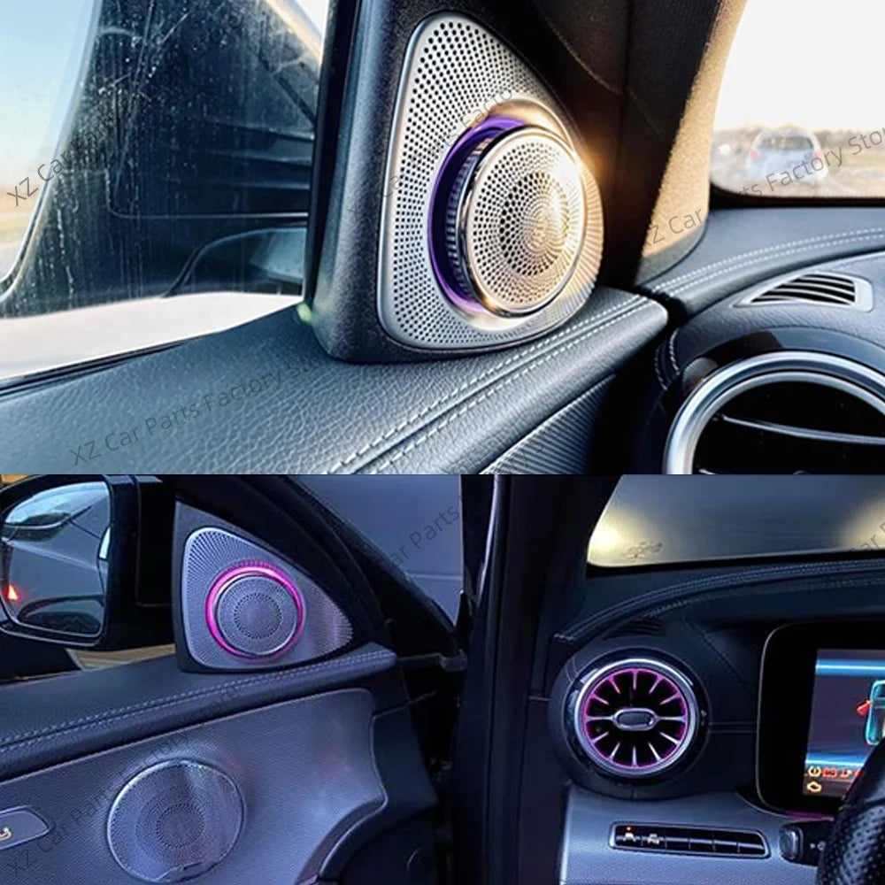 For Mercedes-benz C Glc E S W205 W213 W222 X253 64 Colors Led Rotating Tweeter Speaker Rgb Led Ambient Light 3d Horn Accessory