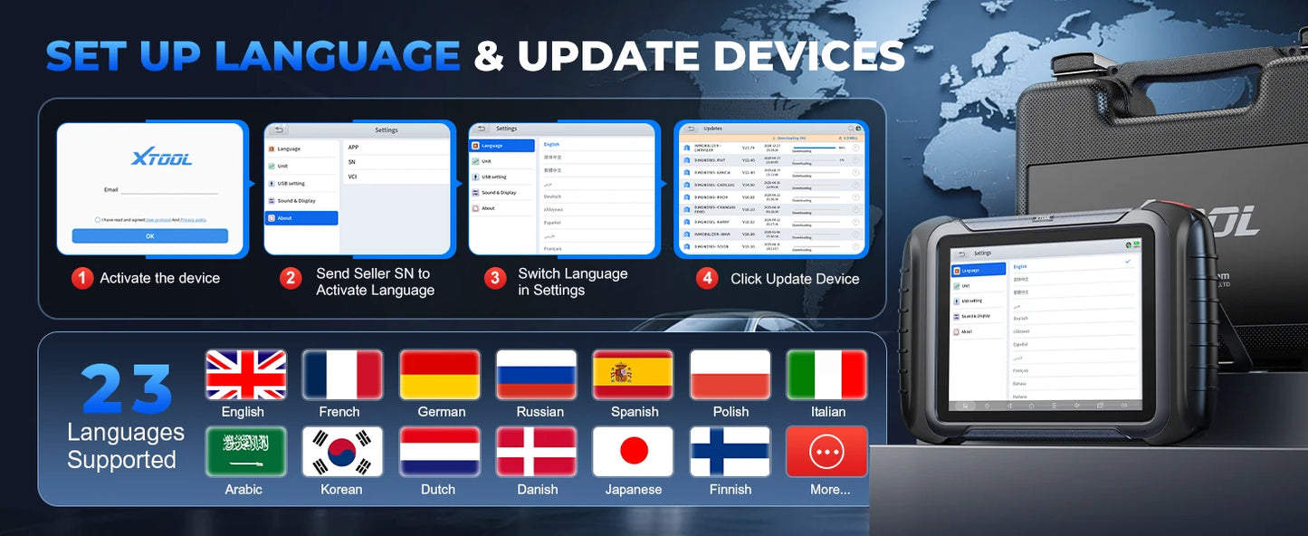 XTOOL D8S Car Diagnostic Tools Bidirectional Scan Tool Automotive Scanner ECU Coding Key Programming 42+ Services Topology Map