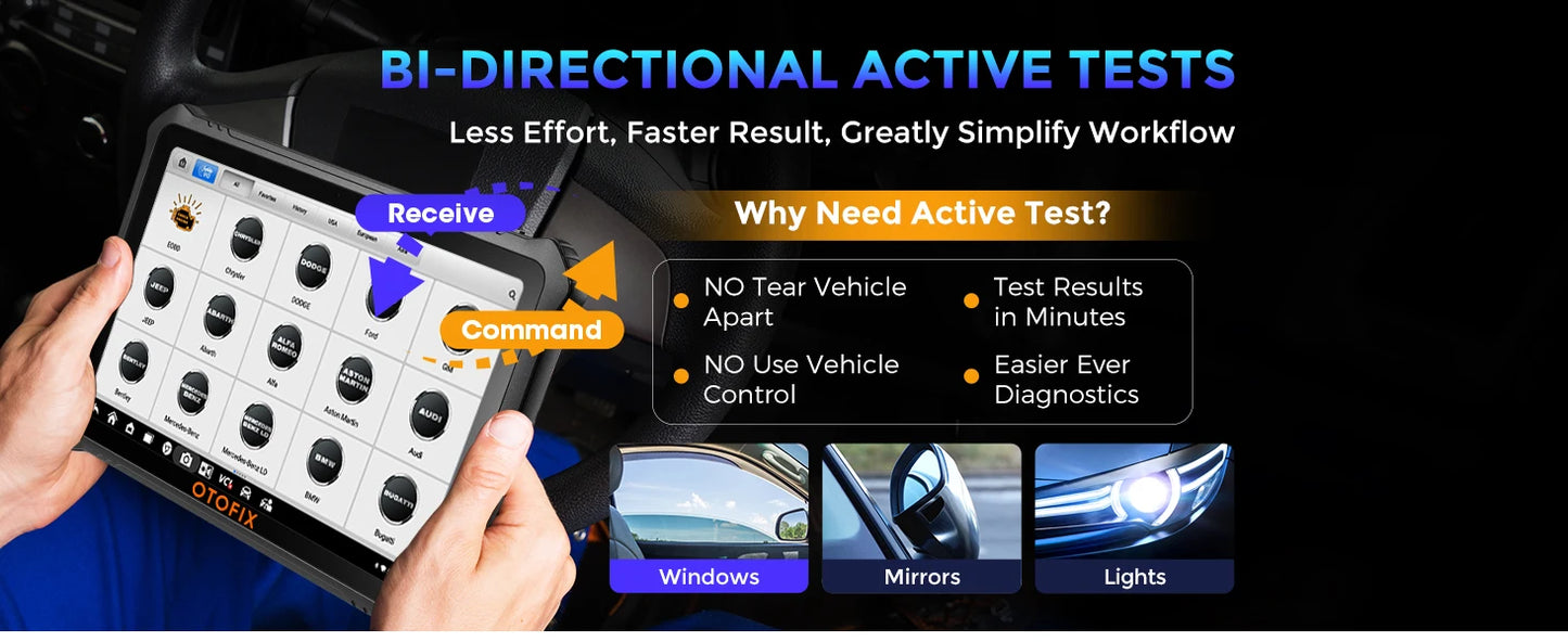 OTOFIX D1 Max Automotive Diagnostic Scan Tool Bi-Directional Scanner ECU Coding DoIP & CANFD 2 Years Update Upgraded of D1 PRO