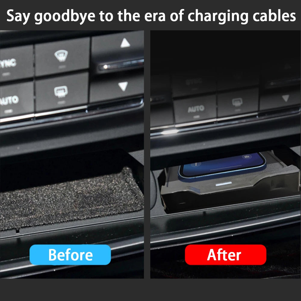 for Maserati Quattroporte M156 2014-2024 Center Console Storage Car Wireless Mobile Phone Charger QI 18W Magsafe Fast Charging