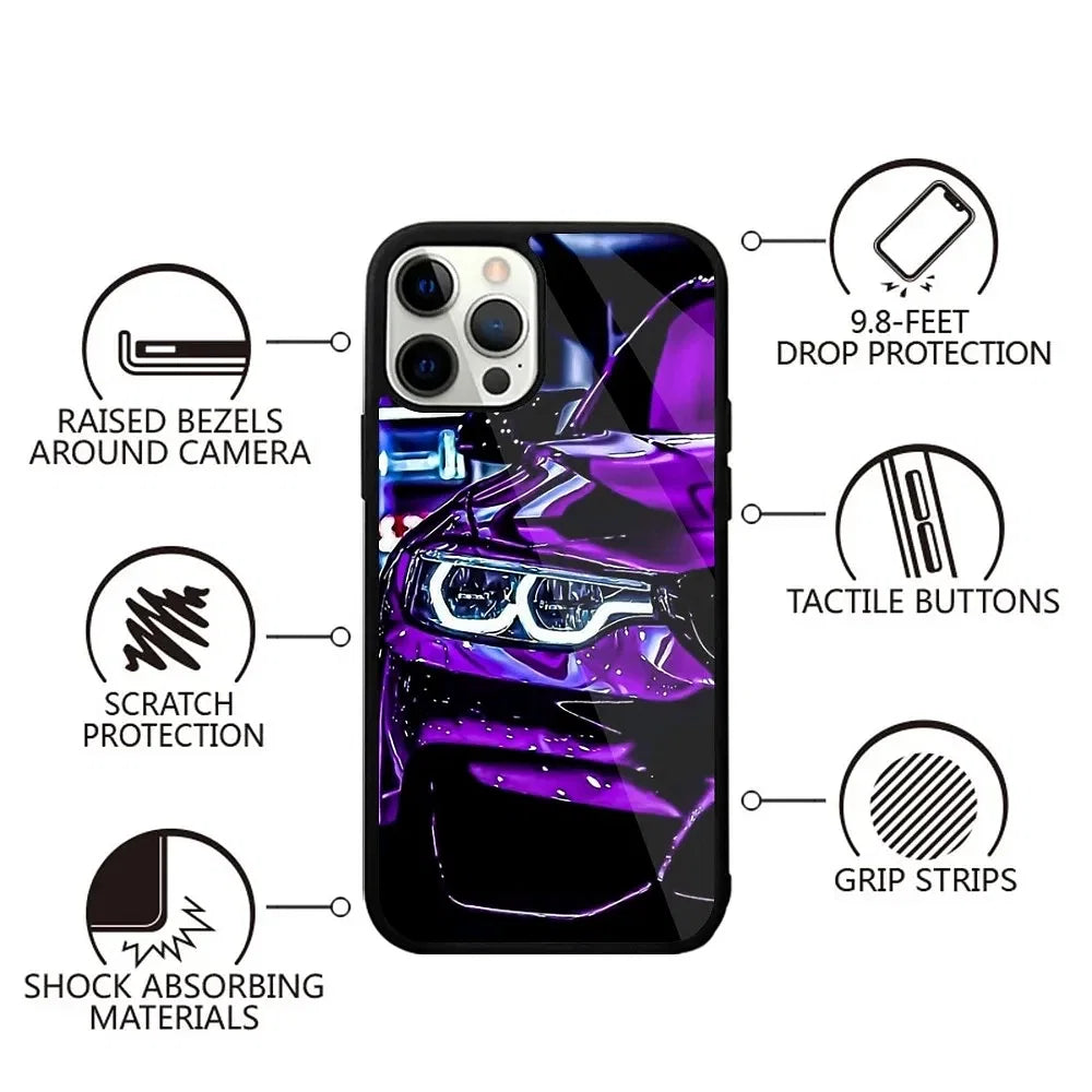 Color: Brown, Material: Vinyl - Blue Red Car for B-BMW   Phone Case Strong Magnetic For IPhone 15,14,13,Pro,Max,Plus,11,12,Mini For Magsafe Wireless Charging - Premium Mobile Phone Accessories from NoEnName_Null - Just $15.88! Shop now at Rapidvehicles