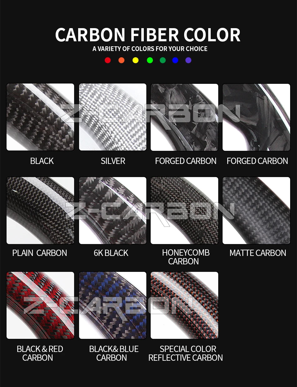 For Nissan 350Z Z33 2003-2008 LED Steering Wheel Carbon Fiber Perforated Leather Steering Wheel Flat Bottom Red Stitching