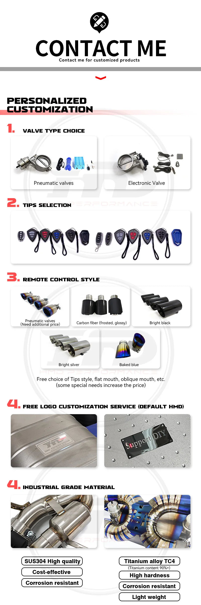 HMD Exhaust System Stainless Steel Performance Catback full sets for Lamborghini Aventador LP740 6.5 without valve