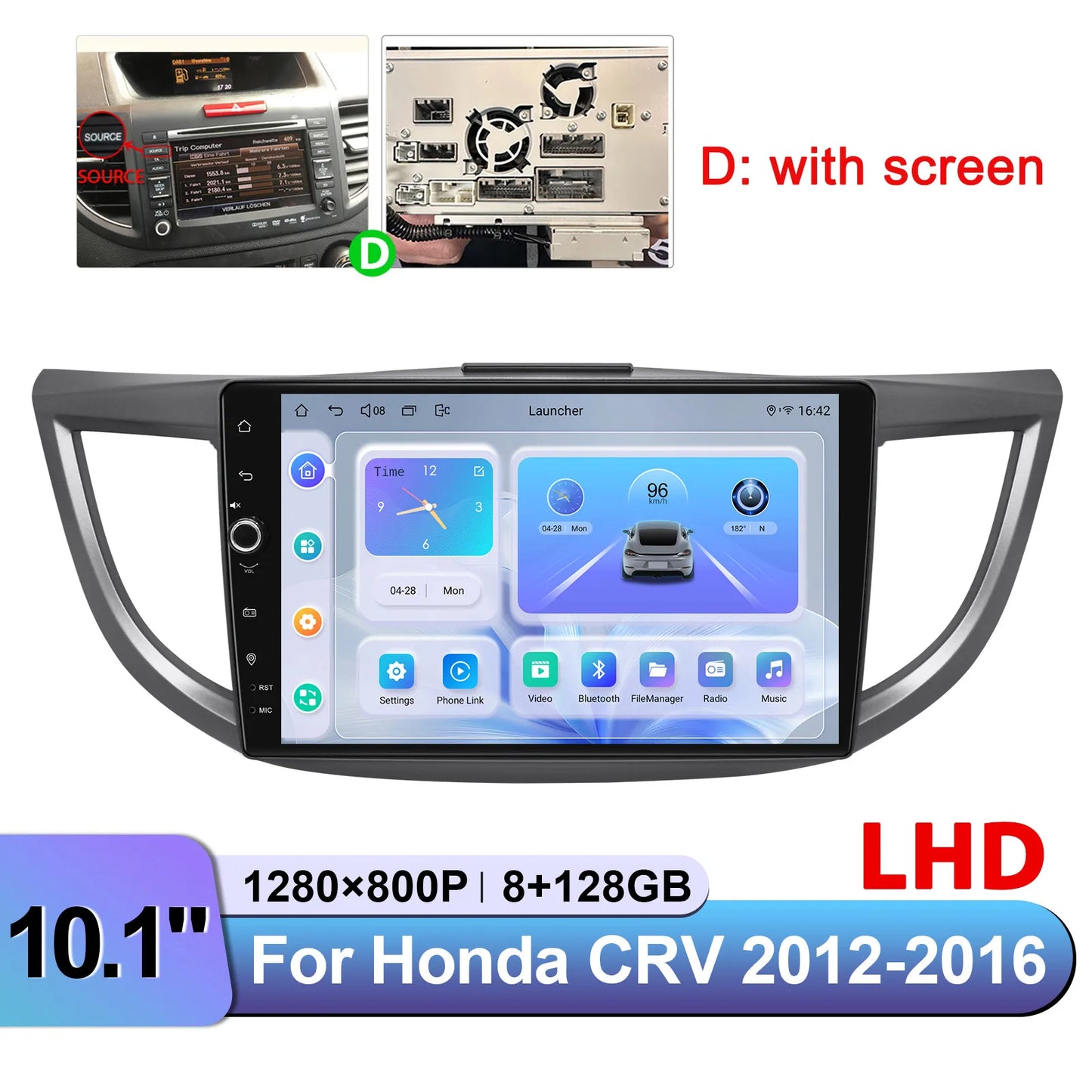 JOYING 10.1"Android 13.0 Car Stereo Radio Multimedia Playere Head Unit With Apple Carplay Android Auto For Honda CRV 2012-2016