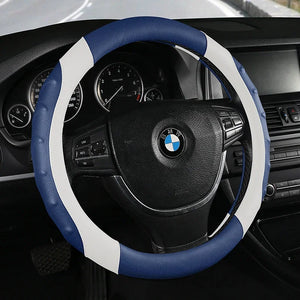 Color Name: WHITE - Car Anti-Slip Leather Steering Wheel Cover Universal Car Steering Wheel Protective Cover Fashion Style 38cm Sport Style O D type - Premium Interior Accessories from NoEnName_Null - Just $44.20! Shop now at Rapidvehicles