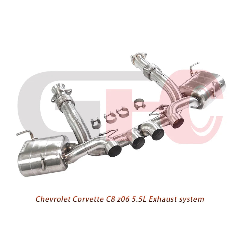 GFC catback exhaust muffler for Chevrolet Corvette C8 Z06 5.5L, Car electric valve exhaust system made of 304 stainless steel