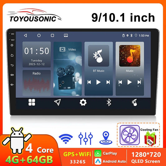 Color: GRAY - TOYOUSONIC 2 Din 9/10 Inch Android Car Radio 4G 64G - Premium Car Electronics from TOYOUSONIC - Just $236.99! Shop now at Rapidvehicles