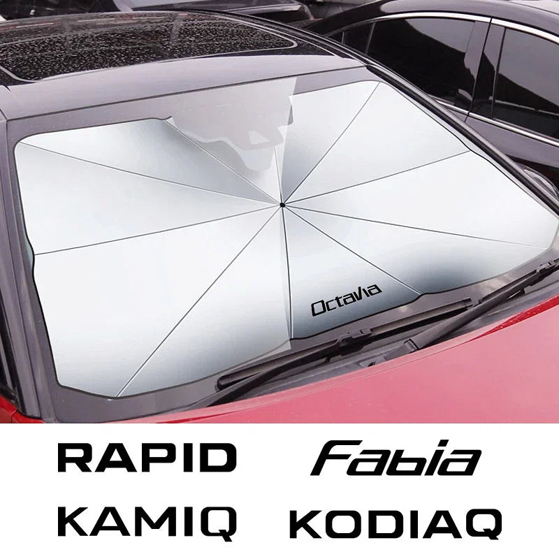 Color: Red - Car Windshield Sunshade Umbrella Car Front Shading - Premium Exterior Accessories from NoEnName_Null - Just $33.99! Shop now at Rapidvehicles