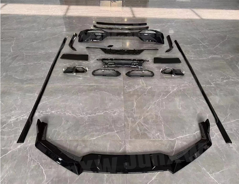 ABS Body Kits Three section Front Lip Rear Lip Top Wing Tail Wing Side Skirt Black Throat for BMW 7 Series G70 Sport 2023+