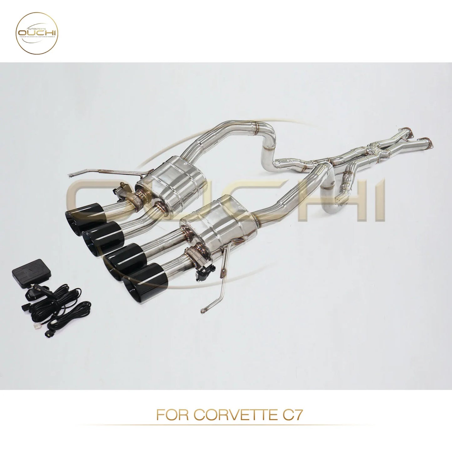 OUCHI Stainless Steel Catback Exhaust System for Chevrolet Corvette C7 Coupe Performance Dual Rear Exit Muffler