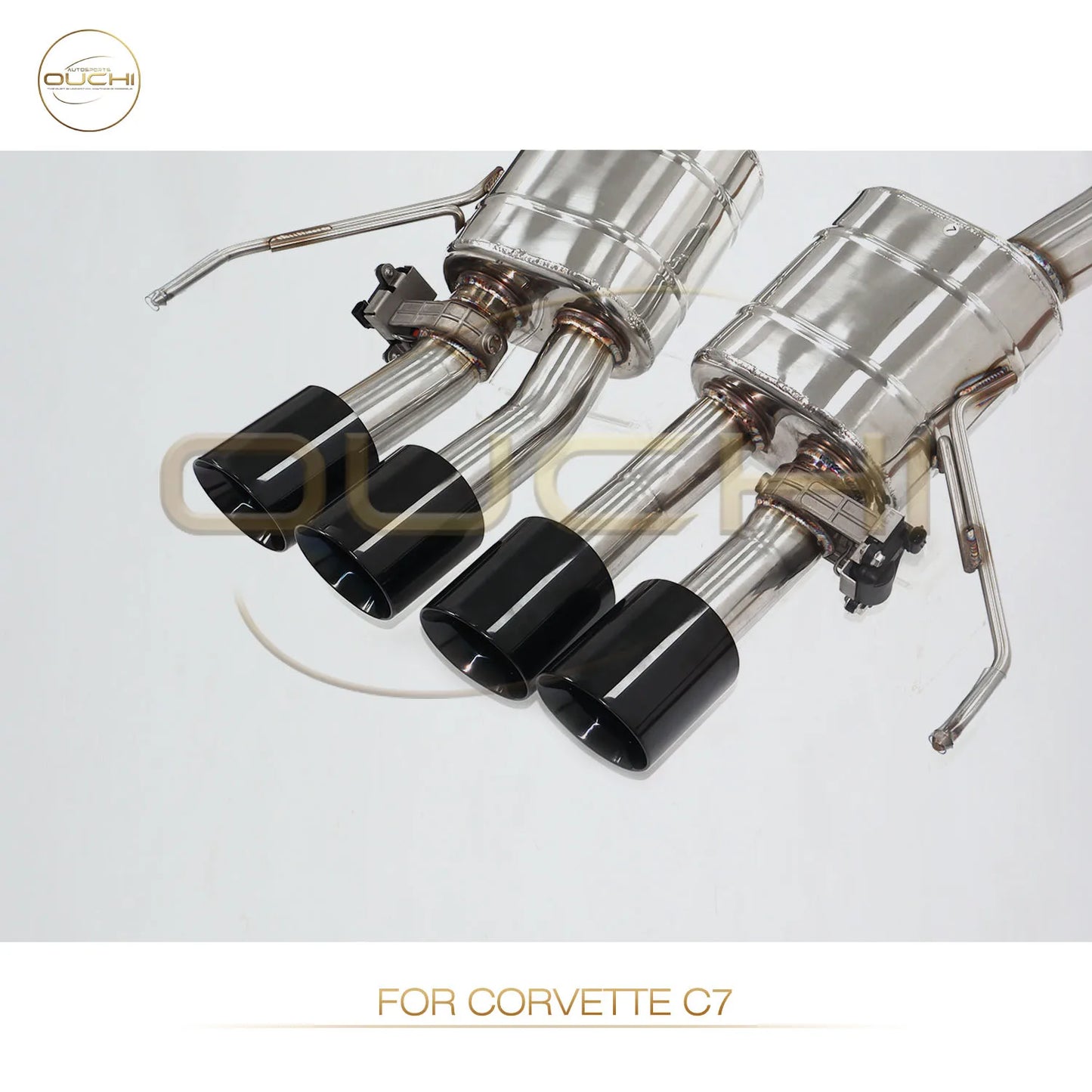 OUCHI Stainless Steel Catback Exhaust System for Chevrolet Corvette C7 Coupe Performance Dual Rear Exit Muffler