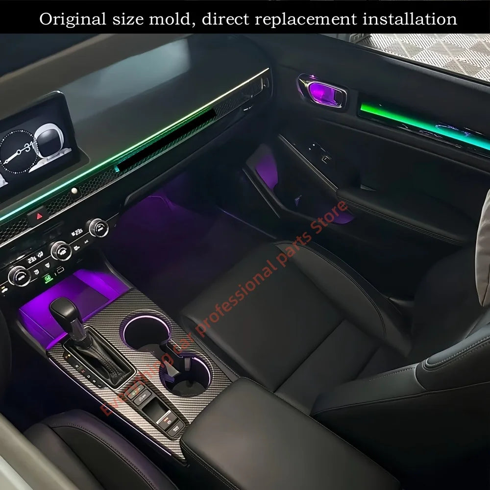 Car 64-color Dynamic Ambient light for Honda Civic Door LED LCD Trim Interior light modification Button APP control mode
