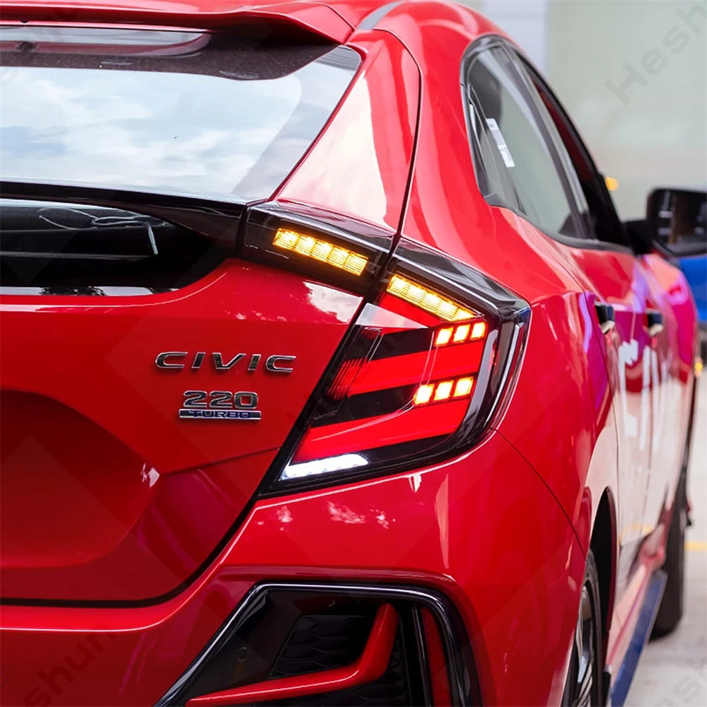 Taillights For Honda Civic Hatchback/Type R 2016-2022 FK7 FK8 10th Gen Tail Lamp Rear Fog Light LED Sequential Signal Assembly