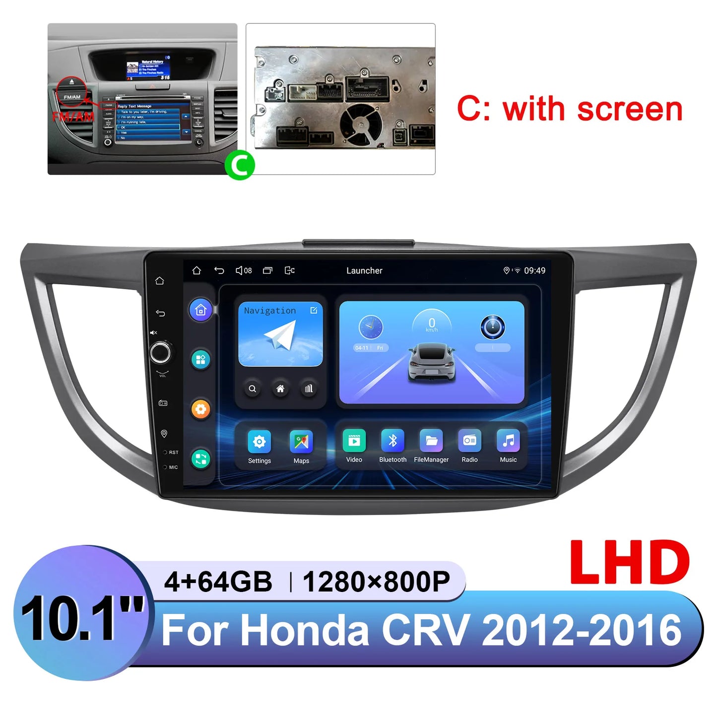 JOYING 10.1"Android 13.0 Car Stereo Radio Multimedia Playere Head Unit With Apple Carplay Android Auto For Honda CRV 2012-2016