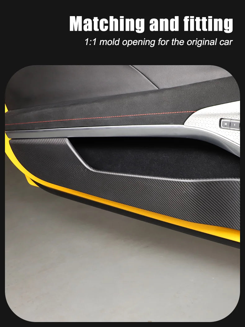 Real Carbon Fiber For Lotus Emira 2021-2023 Car Inner Door Anti Kick Panel Protector Cover Decorative Sticker Car Accessories