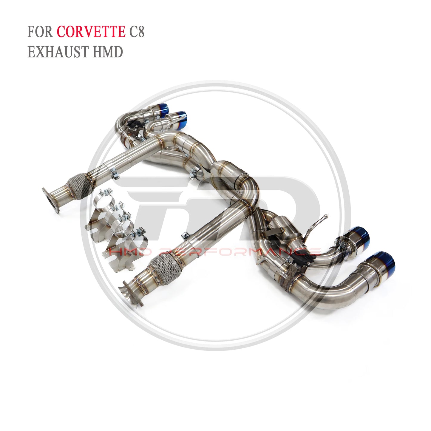 HMD brushed stainless steel High performance exhaust system Performance Chevrolet C8 Auto parts modified electronic valves