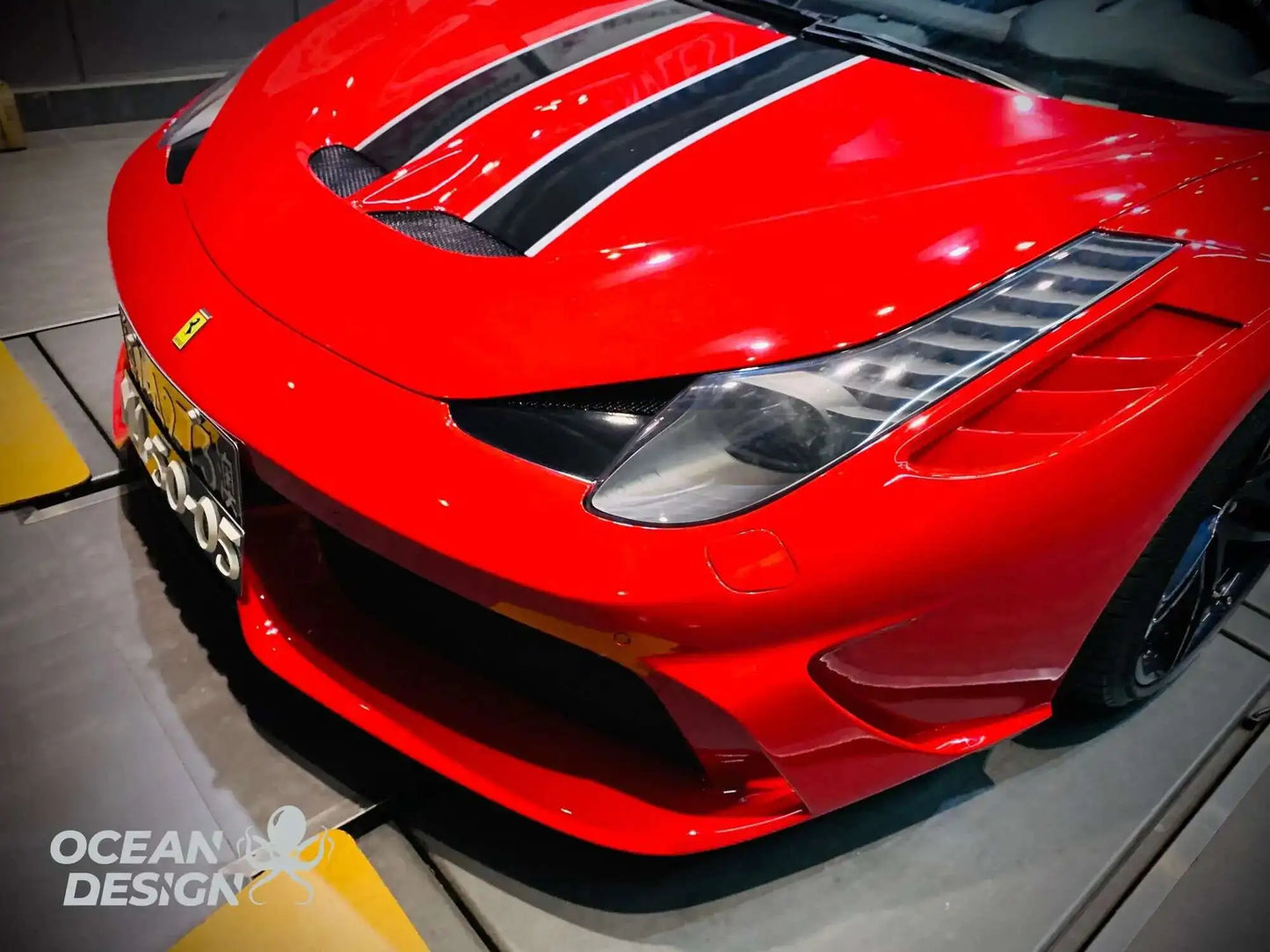 Suitable for Ferrari 458 Modified with Special Carbon Fiber Tail Wing, Front Bumper, Hood, Lip, Rear Spoiler Comparison Trim