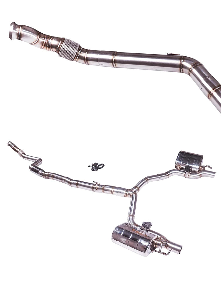 【 Customized Product 】304 stainless steel Mercedes-Benz CLS450 3.0T M256 valve-controlled muffler Exhaust System 89mm