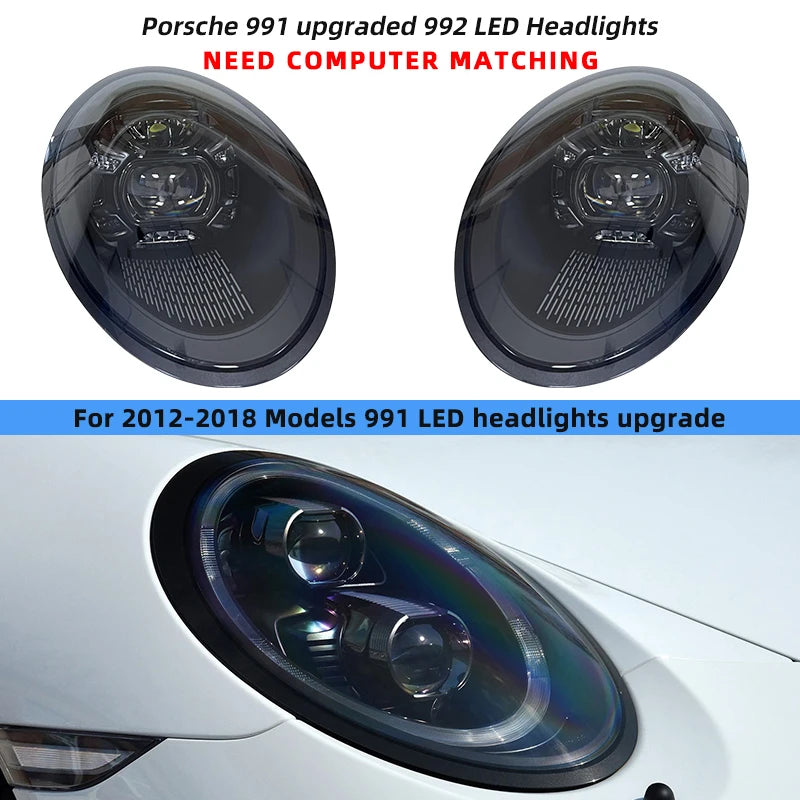 For Porsche 911 991 2012 2018 Year Head Lamp Light Assembly Car Accessories Upgrade 992 Porsche Gt3 RS 2023 LED Headlights