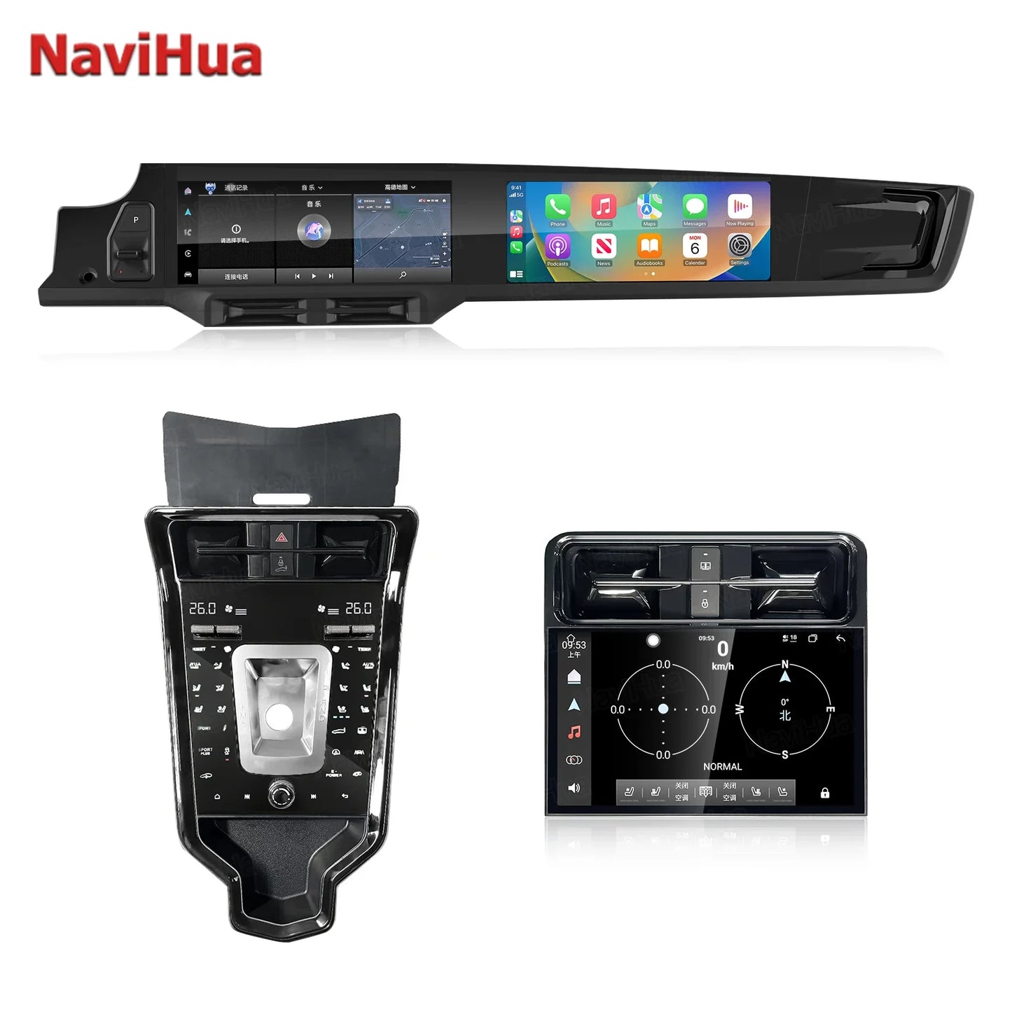 NaviHua New Upgrade Car Interior  For Porsche Panamera 2010-2016 Android Car Radio LCD Console Climate Control Panel Stopwatch