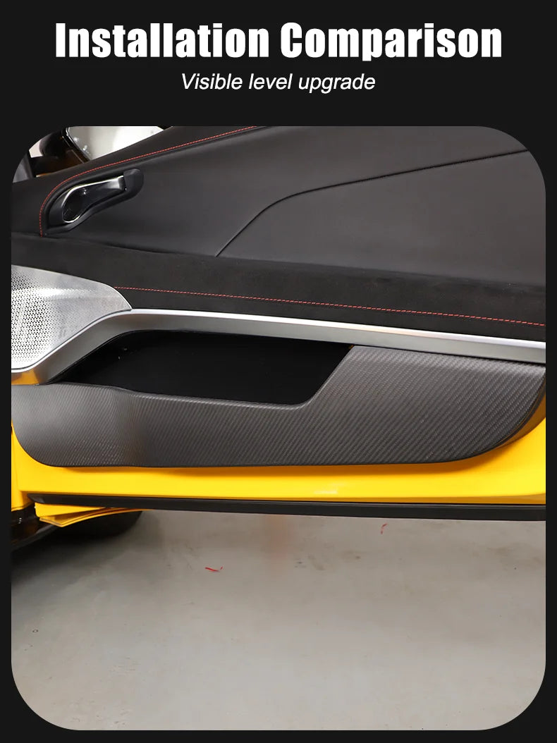 Real Carbon Fiber For Lotus Emira 2021-2023 Car Inner Door Anti Kick Panel Protector Cover Decorative Sticker Car Accessories