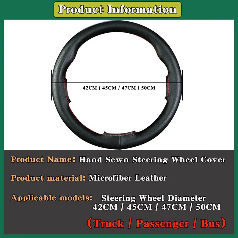 Color Name: Blue - DIY Extra Large Car Steering Wheel Braid Cover 42CM 45CM 47CM 50CM Microfiber Leather Soft Non-slip Auto Interior Accessories - Premium Interior Accessories from WUNHKF - Just $29.56! Shop now at Rapidvehicles