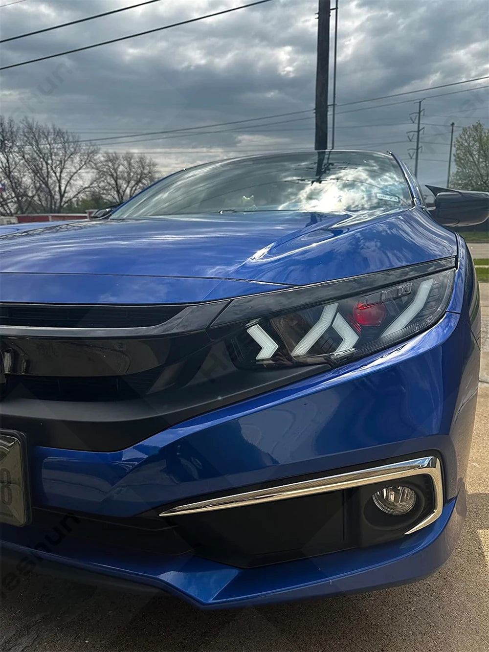 Pair Led Headlights For Honda Civic 2016-2021 Sedan Hatchback Hatch Type R Touring LX EX EX-L Sport FK7 FK8 10th Head Light Lamp