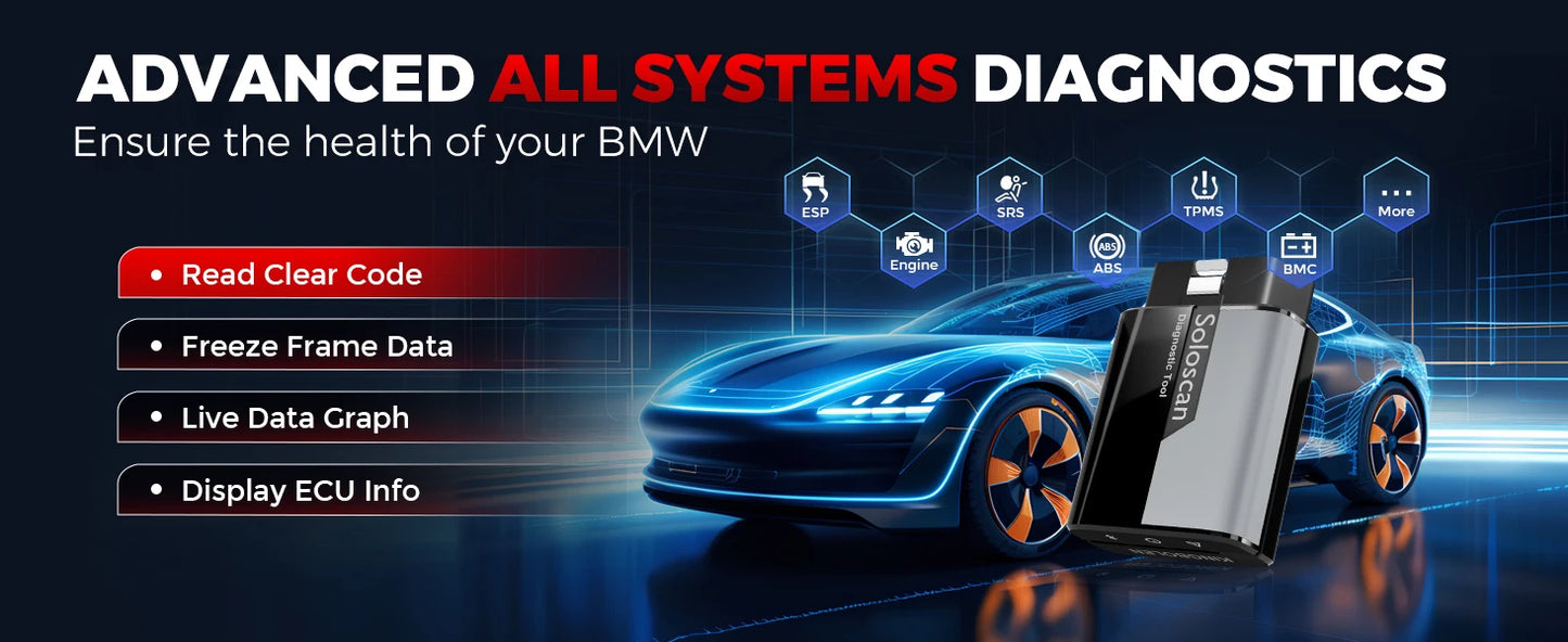 Kingbolen SoloScan OBD2 Scanner for BMW All Resets Car Diagnostic Tool Pk Thinkdiag