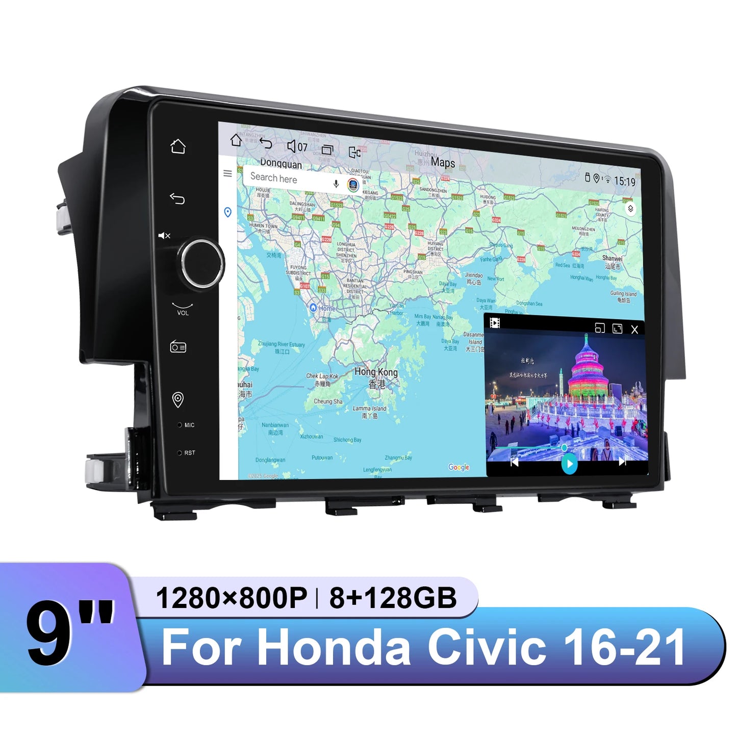 JOYING 9"Android 13 Car Radio Stereo Multimedia Player Carplay For Honda Civic 2016 -2021 Support Factory Cameras Plug and Play