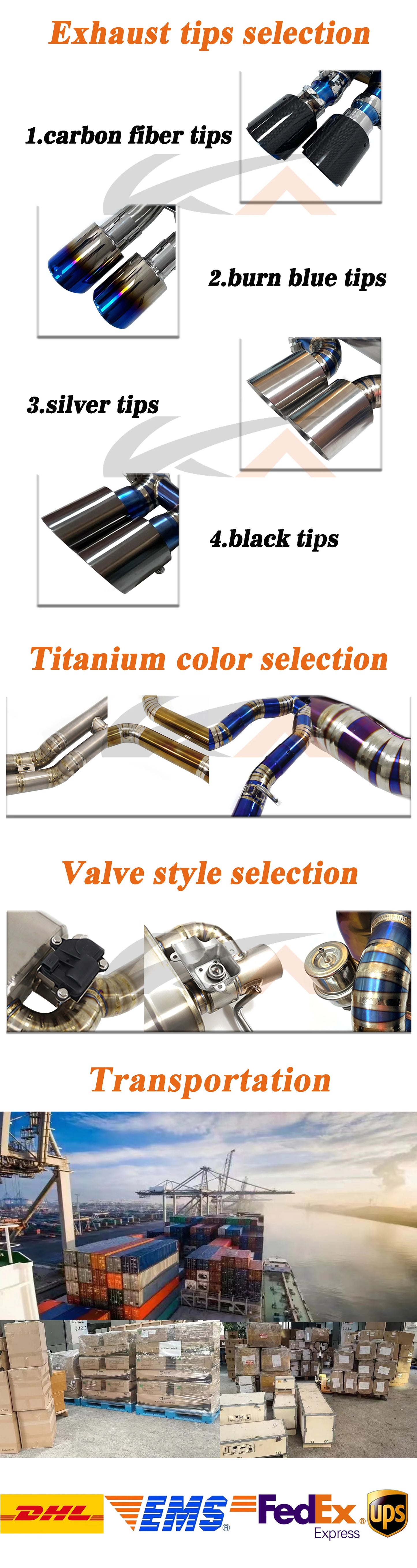 KA Tuning exhaust system titanium alloy catback for Lamborghini LP580-2 5.2L rear section performance parts muffler valve