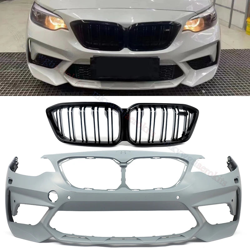 Bodykits for BMW 2 Series F22 F87 218d 220d Front Bumper Splitter Rear Diffuser Lip M2 CS Competition Style Side Skirt 2014-2021