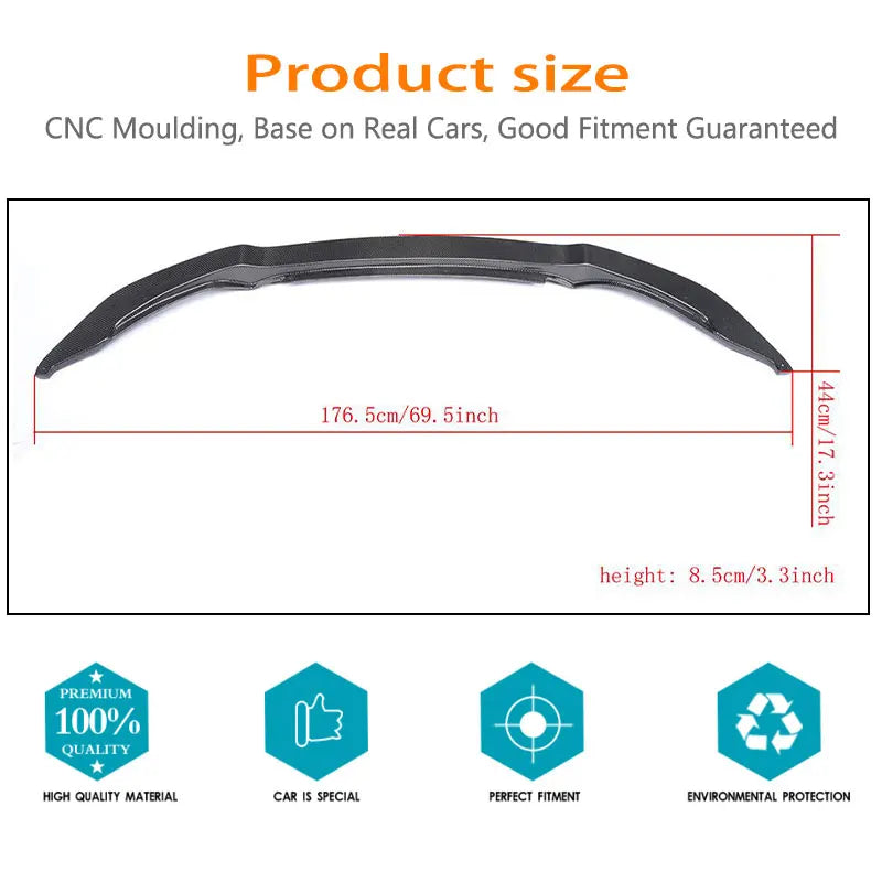 For BMW F80 M3 F82 F83 M4 2014-2019 Carbon Fiber Car Front Bumper Lip Spoiler Add On Racing Front Lip Chin Apron Body Kit