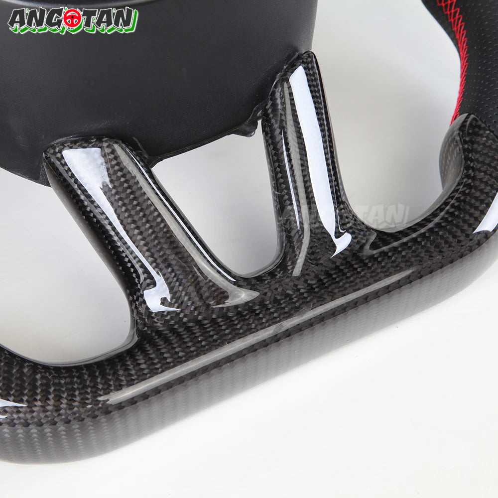Carbon Fiber Steering Wheel For Dodge Challenger Charger 2015-2022 Alcantara LED Racing Steering Wheel Customized Perforated