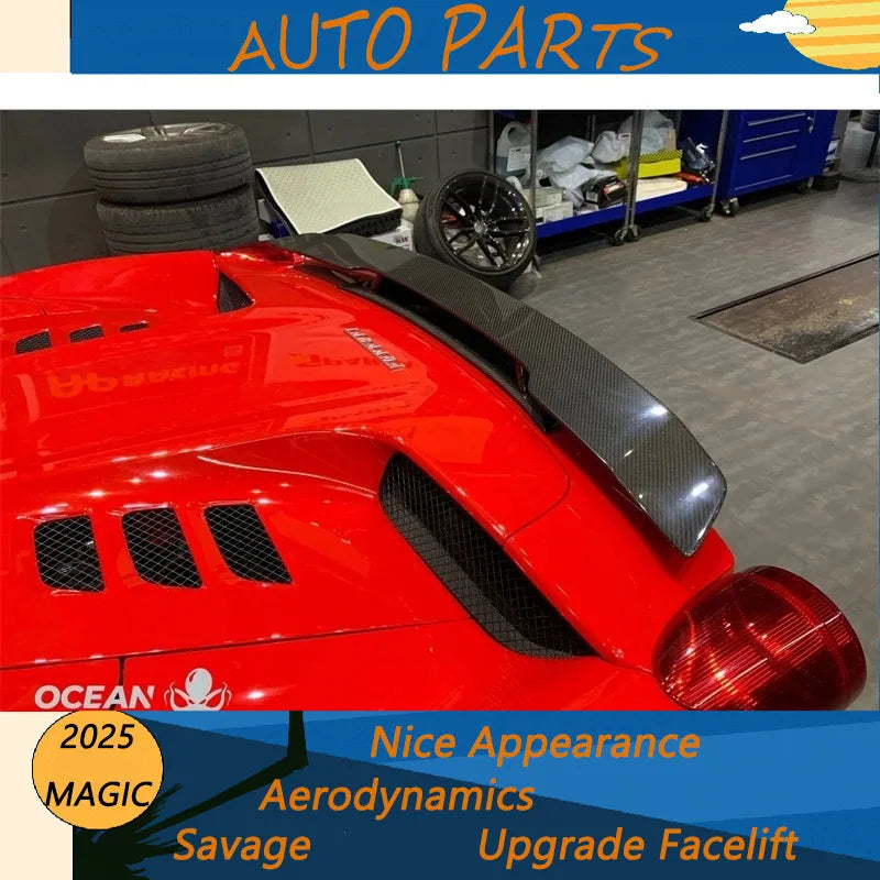 Suitable for Ferrari 458 Modified with Special Carbon Fiber Tail Wing, Front Bumper, Hood, Lip, Rear Spoiler Comparison Trim