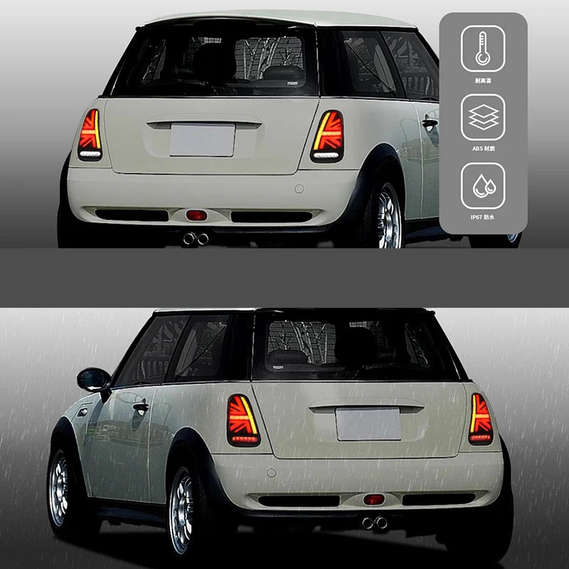 2PCS Brand New Union Jack Style LED Tail Light with Brake Reverse Turn Signal for BMW Mini Cooper R50 R52 R53 2001-2007