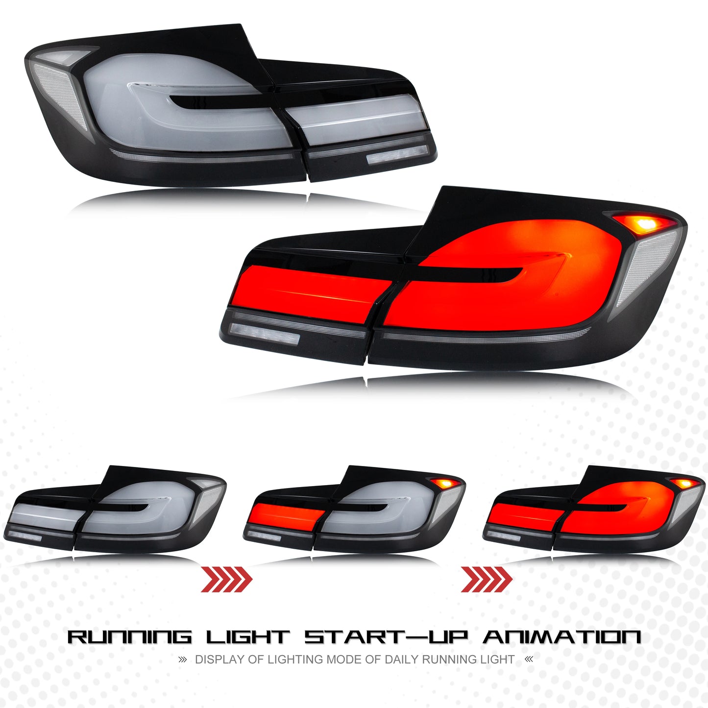 LED Tail Lights for BMW 5-Series 2011-2016 F10 M5 525 528 530 Dynamic Animation Sequential Turn Signal Rear Lamps Assembly