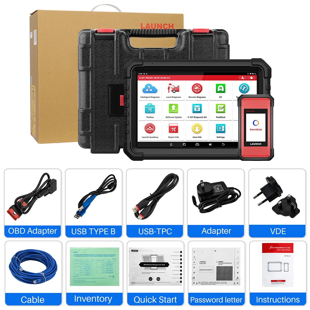 LAUNCH X431 PRO3S+ ELITE Smartlink C CAN FD\DOIP\J2534 Programming Car Full System topology diagram diagnostic tool OBD2 Scanner
