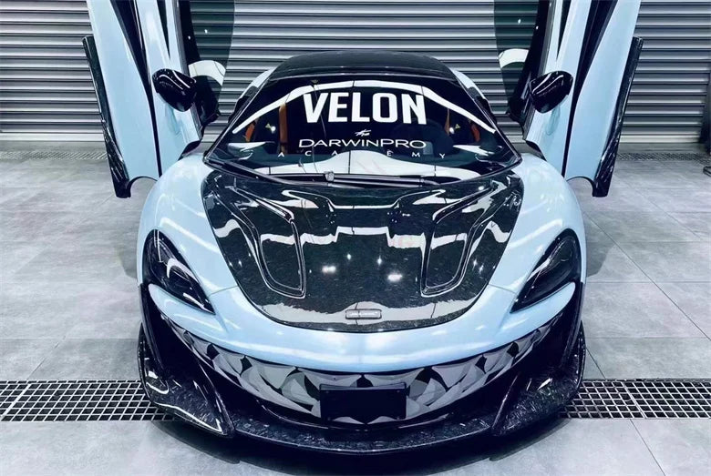 Forged semi-carbon fiber 600LT style front Rear bumper side skirt spoiler rear hood exhaust for McLaren 540C 570S Upgrade 600LT