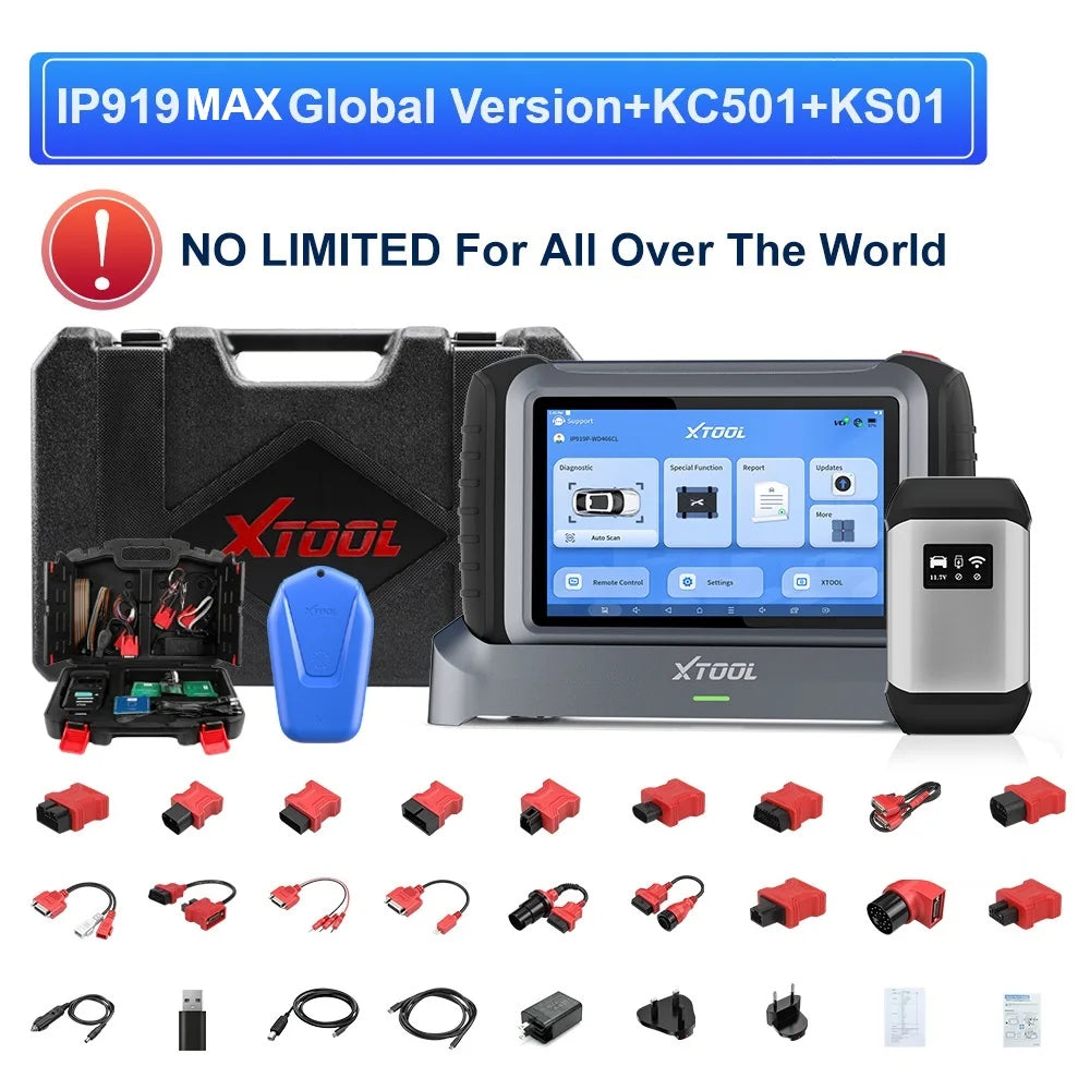 XTOOL InPlus IP919 MAX Bluetooth Car Diagnostic Tools ECU Programming J2534 Bi-directional 42+ Resets Scanner With Topology FCA