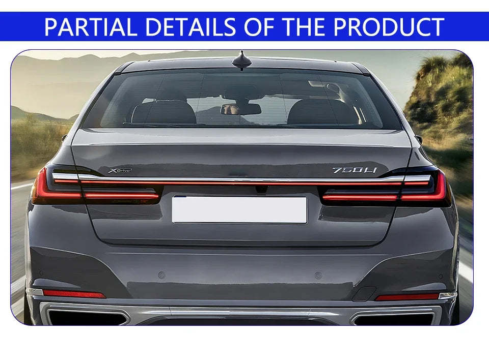 Upgraded Through Taillights Accessories for BMW 7 Series F01 F02 G11 G12 730Li 740Li 750Li 2008-2019 LED Car Taillights Assembly