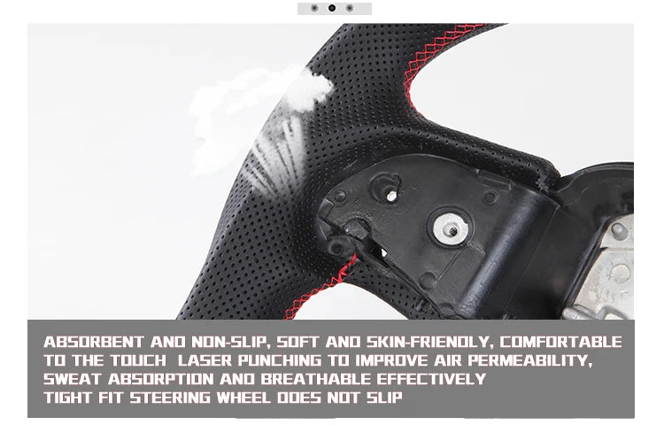 Carbon Fiber Steering Wheel For Dodge Challenger Charger 2015-2022 Alcantara LED Racing Steering Wheel Customized Perforated