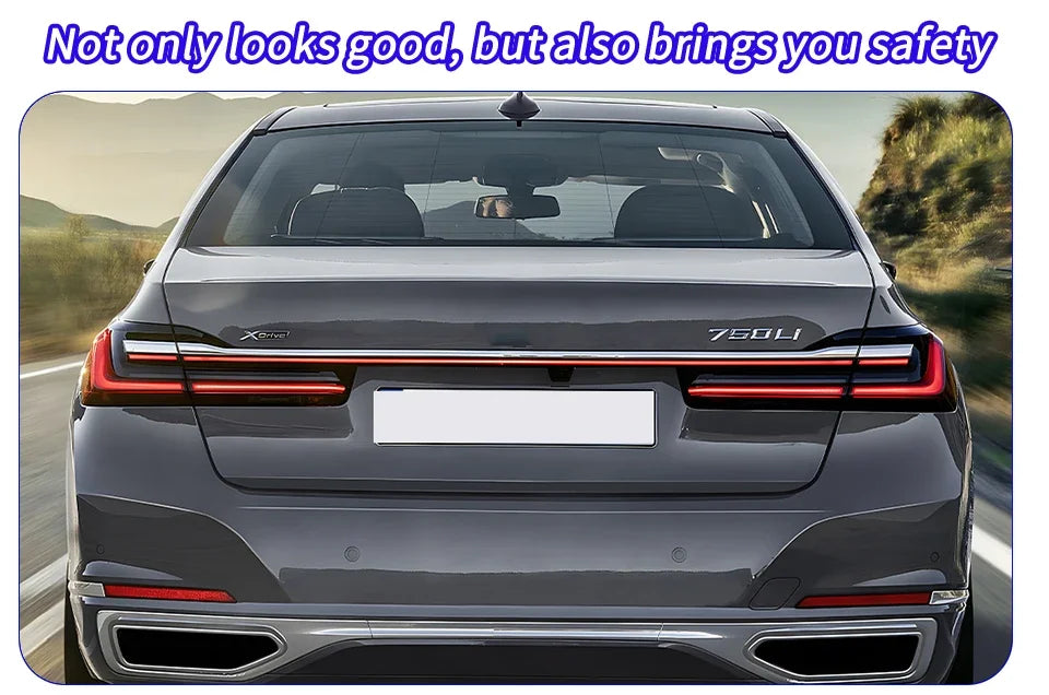 Upgraded Through Taillights Accessories for BMW 7 Series F01 F02 G11 G12 730Li 740Li 750Li 2008-2019 LED Car Taillights Assembly