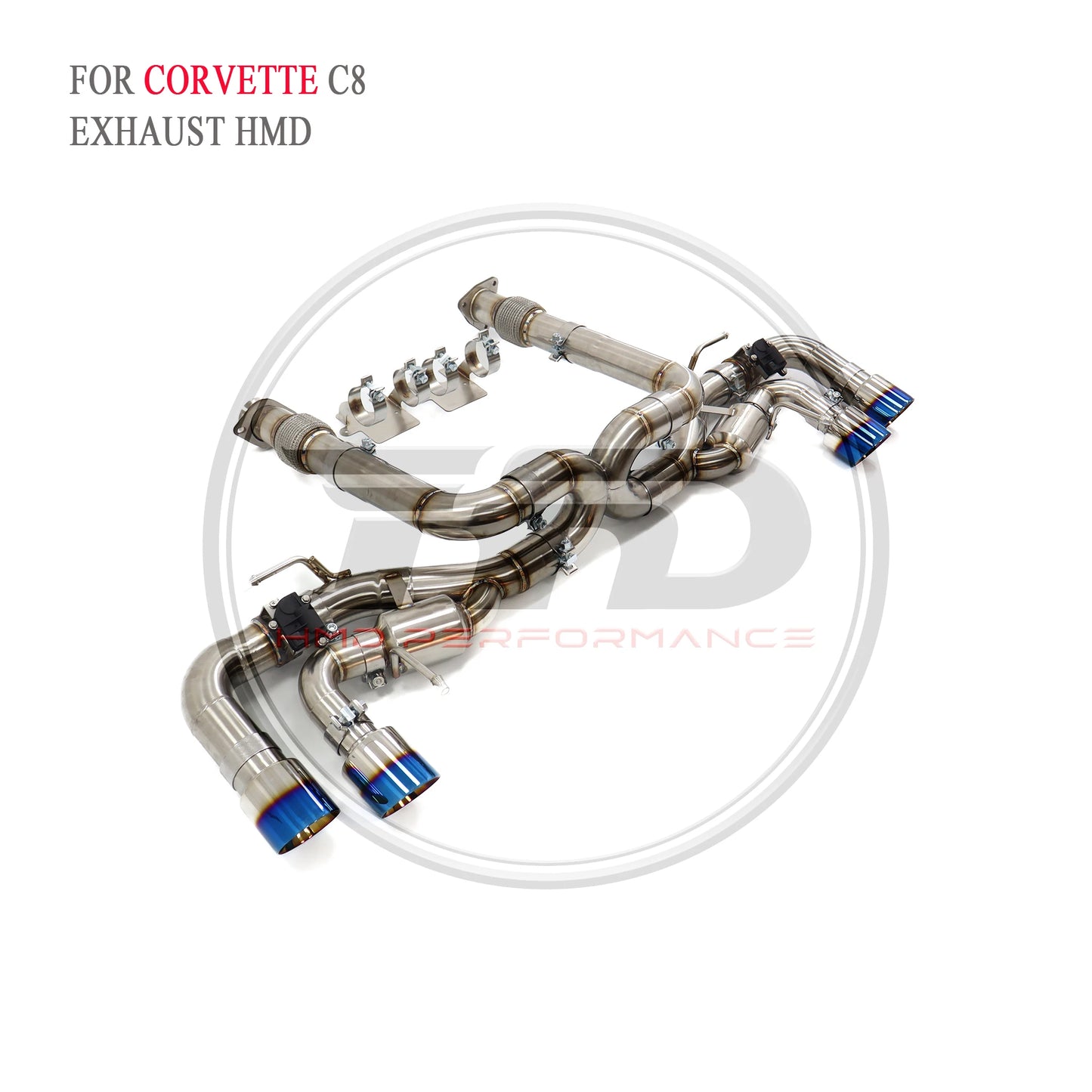 HMD brushed stainless steel High performance exhaust system Performance Chevrolet C8 Auto parts modified electronic valves